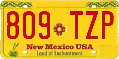 NM license plate 809TZP