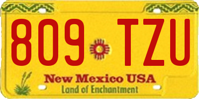 NM license plate 809TZU