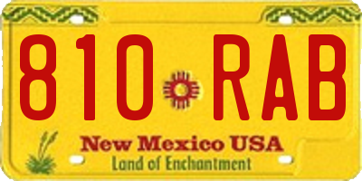 NM license plate 810RAB