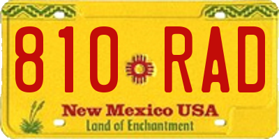 NM license plate 810RAD