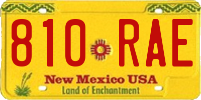 NM license plate 810RAE