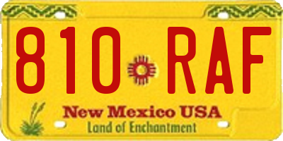 NM license plate 810RAF