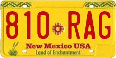 NM license plate 810RAG