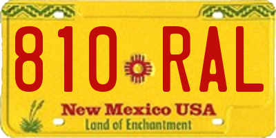 NM license plate 810RAL