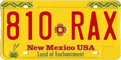 NM license plate 810RAX