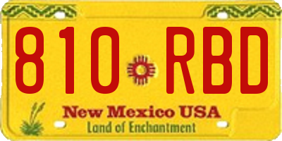 NM license plate 810RBD