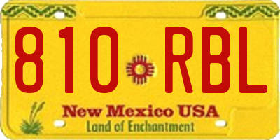 NM license plate 810RBL