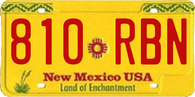 NM license plate 810RBN