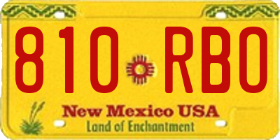 NM license plate 810RBO