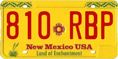 NM license plate 810RBP