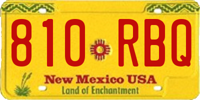 NM license plate 810RBQ