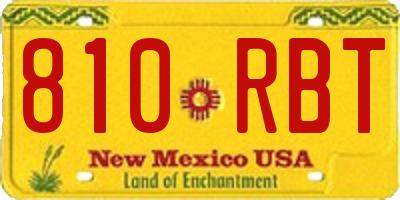 NM license plate 810RBT