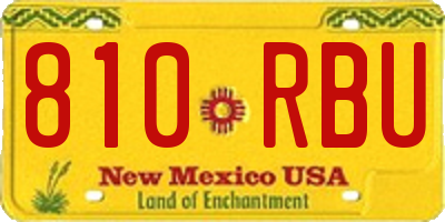 NM license plate 810RBU