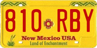 NM license plate 810RBY