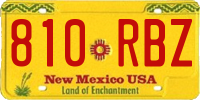 NM license plate 810RBZ
