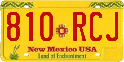 NM license plate 810RCJ