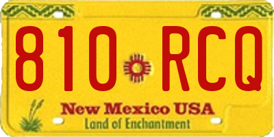 NM license plate 810RCQ
