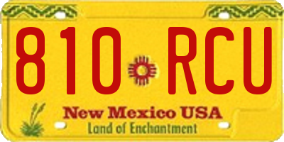 NM license plate 810RCU