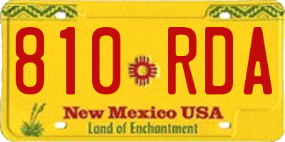 NM license plate 810RDA
