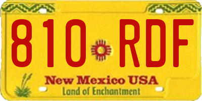 NM license plate 810RDF