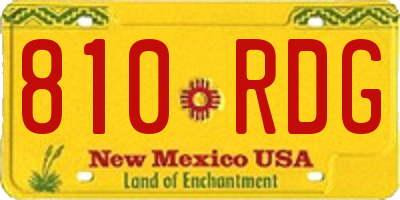 NM license plate 810RDG