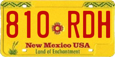 NM license plate 810RDH
