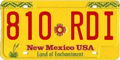 NM license plate 810RDI
