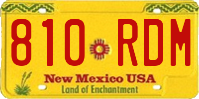 NM license plate 810RDM