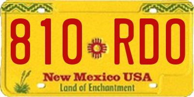 NM license plate 810RDO