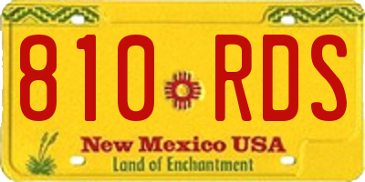 NM license plate 810RDS