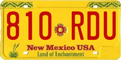 NM license plate 810RDU