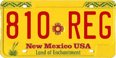 NM license plate 810REG