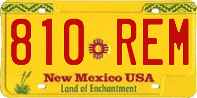 NM license plate 810REM
