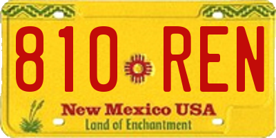 NM license plate 810REN