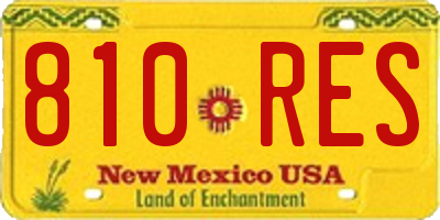 NM license plate 810RES