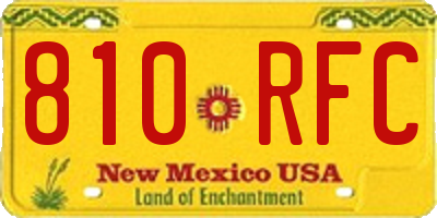 NM license plate 810RFC
