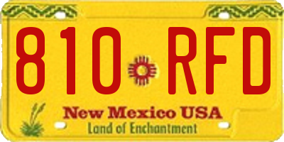 NM license plate 810RFD
