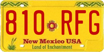 NM license plate 810RFG