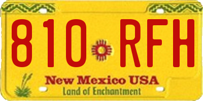 NM license plate 810RFH