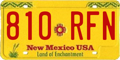 NM license plate 810RFN