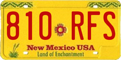 NM license plate 810RFS