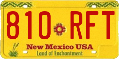 NM license plate 810RFT
