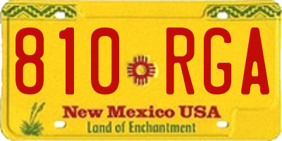NM license plate 810RGA