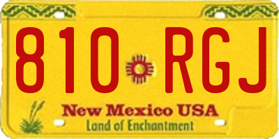 NM license plate 810RGJ