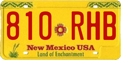 NM license plate 810RHB