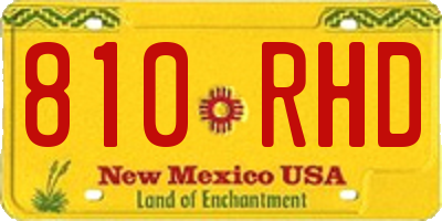 NM license plate 810RHD