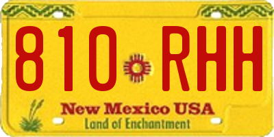 NM license plate 810RHH