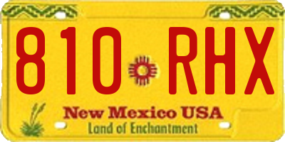 NM license plate 810RHX