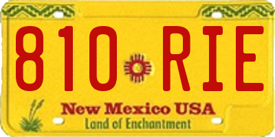 NM license plate 810RIE