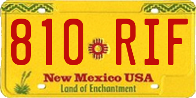 NM license plate 810RIF